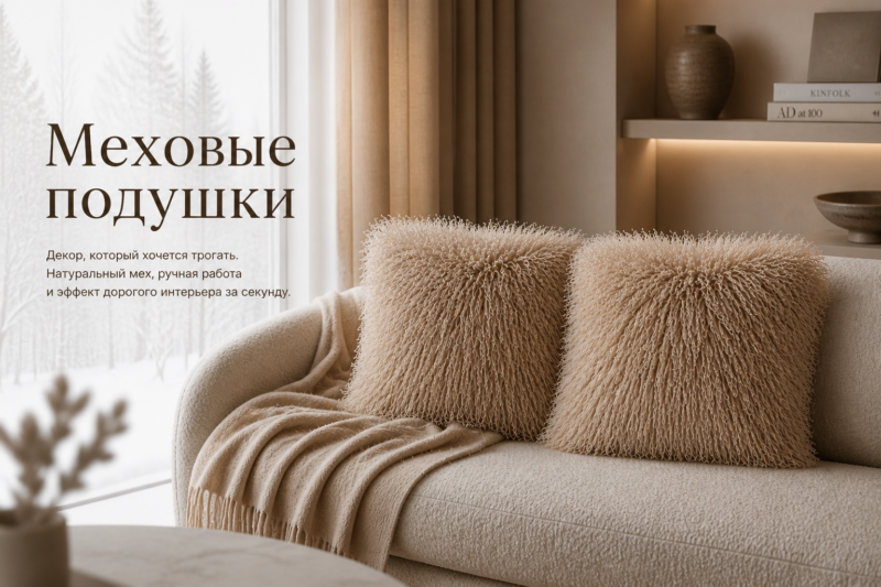 Меховые подушки